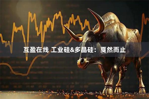 互盈在线 工业硅&多晶硅：戛然而止